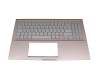 Tastatur inkl. Topcase DE (deutsch) silber/pink mit Backlight original für Asus VivoBook S15 S532FL