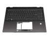 Tastatur inkl. Topcase DE (deutsch) schwarz/schwarz mit Backlight original für MSI Summit E16 Flip Evo A13MT (MS-1592)