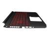 13004E23K201 Original Acer Tastatur inkl. Topcase DE (deutsch) schwarz/rot/schwarz mit Backlight (Geforce1650)