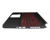 13004E23K201 Original Acer Tastatur inkl. Topcase DE (deutsch) schwarz/rot/schwarz mit Backlight (Geforce1650)