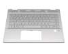 490.0GG07.DP0G Original HP Tastatur inkl. Topcase DE (deutsch) silber/silber mit Backlight