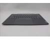 Lenovo 5CB1P00577 C-Cover with keyboard, German, Luna Grey, Backlight, UK