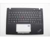 Lenovo 5M11L85934 C-Cover with keyboard, German, Black, Backlight, UK