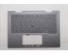 Lenovo 5M11R91427 C-Cover with keyboard, German, Grey, Backlight, FingerPrint Reader, UK