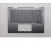 Lenovo 5M11R91437 C-Cover with keyboard, Italian, Grey, Backlight, FingerPrint Reader, UK