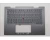 Lenovo 5M11R91458 C-Cover with keyboard, Spanish, Grey, Backlight, FingerPrint Reader, UK