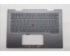 Lenovo 5M11R91521 C-Cover with keyboard, Norwegian, Grey, Backlight, FingerPrint Reader, WWAN, UK