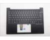 Lenovo 5M11S26850 C-Cover with keyboard, German, Black, Backlight, UK