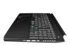 6B.QAUN2.014 Original Acer Tastatur inkl. Topcase DE (deutsch) schwarz/schwarz mit Backlight (Anschlusskabel 16mm)