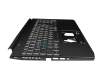 6BQAUN2014 Original Acer Tastatur inkl. Topcase DE (deutsch) schwarz/weiß/schwarz mit Backlight (Anschlusskabel 16mm)