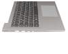 9Z.NDSBN.B0G Original Darfon Tastatur inkl. Topcase DE (deutsch) grau/silber mit Backlight für Fingerprint-Sensor