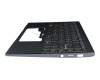 9ZNJ2BNT0G Original Darfon Tastatur inkl. Topcase DE (deutsch) grau/grau mit Backlight