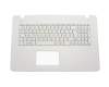 Asus F751LD Original Tastatur inkl. Topcase FR (französisch) weiß/weiß