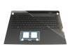 Asus G733ZW Original Tastatur inkl. Topcase DE (deutsch) schwarz/schwarz/transparent/grau mit Backlight