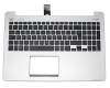 Asus K551LB Original Tastatur inkl. Topcase FR (französisch) schwarz/silber