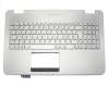Asus N551JB Original Tastatur inkl. Topcase FR (französisch) silber/silber mit Backlight