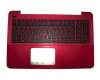 Asus X555LA Original Tastatur inkl. Topcase DE (deutsch) schwarz/rot