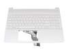 HP 15-f200 Original Tastatur inkl. Topcase DE (deutsch) weiß/weiß mit Backlight
