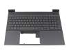 HP Omen 16-b0000 Original Tastatur inkl. Topcase FR (französisch) silber/schwarz mit Backlight
