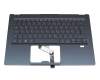 HQ20720697007 Original Acer Tastatur inkl. Topcase DE (deutsch) blau/blau mit Backlight