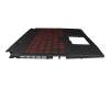 MSI GF66 11UC/11UD/11SC (MS-1582) Original Tastatur inkl. Topcase DE (deutsch) schwarz/rot/schwarz mit Backlight