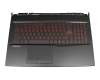 MSI GL75 Leopard 10SFR/10SDK/10SDR (MS-17E7) Original Tastatur inkl. Topcase DE (deutsch) schwarz/schwarz mit Backlight Red Backlight