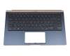 NSK-WR0BU Original Darfon Tastatur inkl. Topcase DE (deutsch) schwarz/blau mit Backlight