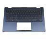 NSK-WS0BU 0G Original Darfon Tastatur inkl. Topcase DE (deutsch) schwarz/blau mit Backlight