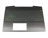 PK1328B2B10 Original Compal Tastatur inkl. Topcase DE (deutsch) schwarz/grün/schwarz mit Backlight