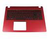 SV5P_A72BWL Original Chicony Tastatur inkl. Topcase DE (deutsch) schwarz/rot mit Backlight