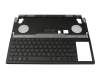 T048A1 Tastatur inkl. Topcase DE (deutsch) schwarz/transparent/schwarz/rot mit Backlight