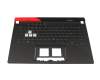V202826BE1 Original Sunrex Tastatur inkl. Topcase DE (deutsch) schwarz/schwarz/rot mit Backlight RGB 4-ZONE